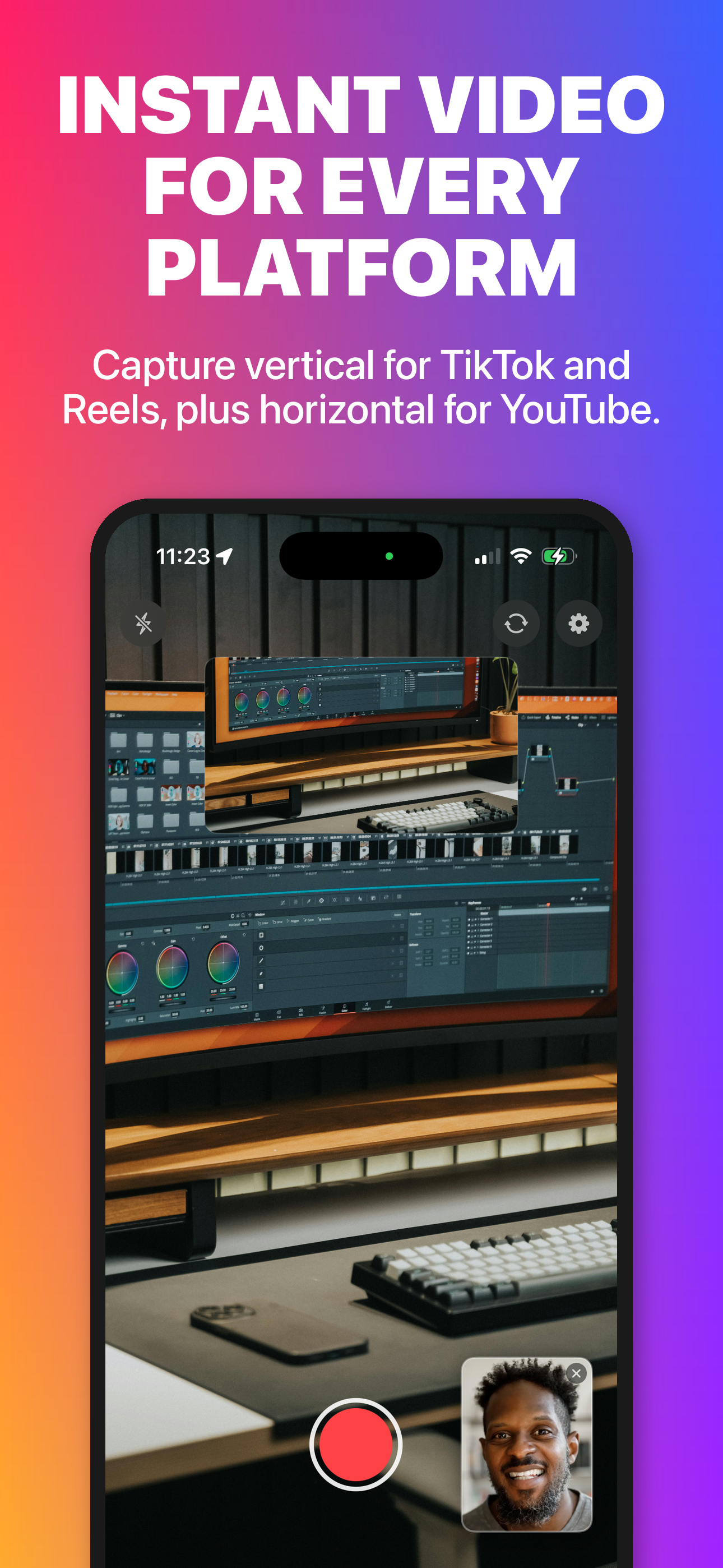 Instant platform - vertical and horizontal from one take