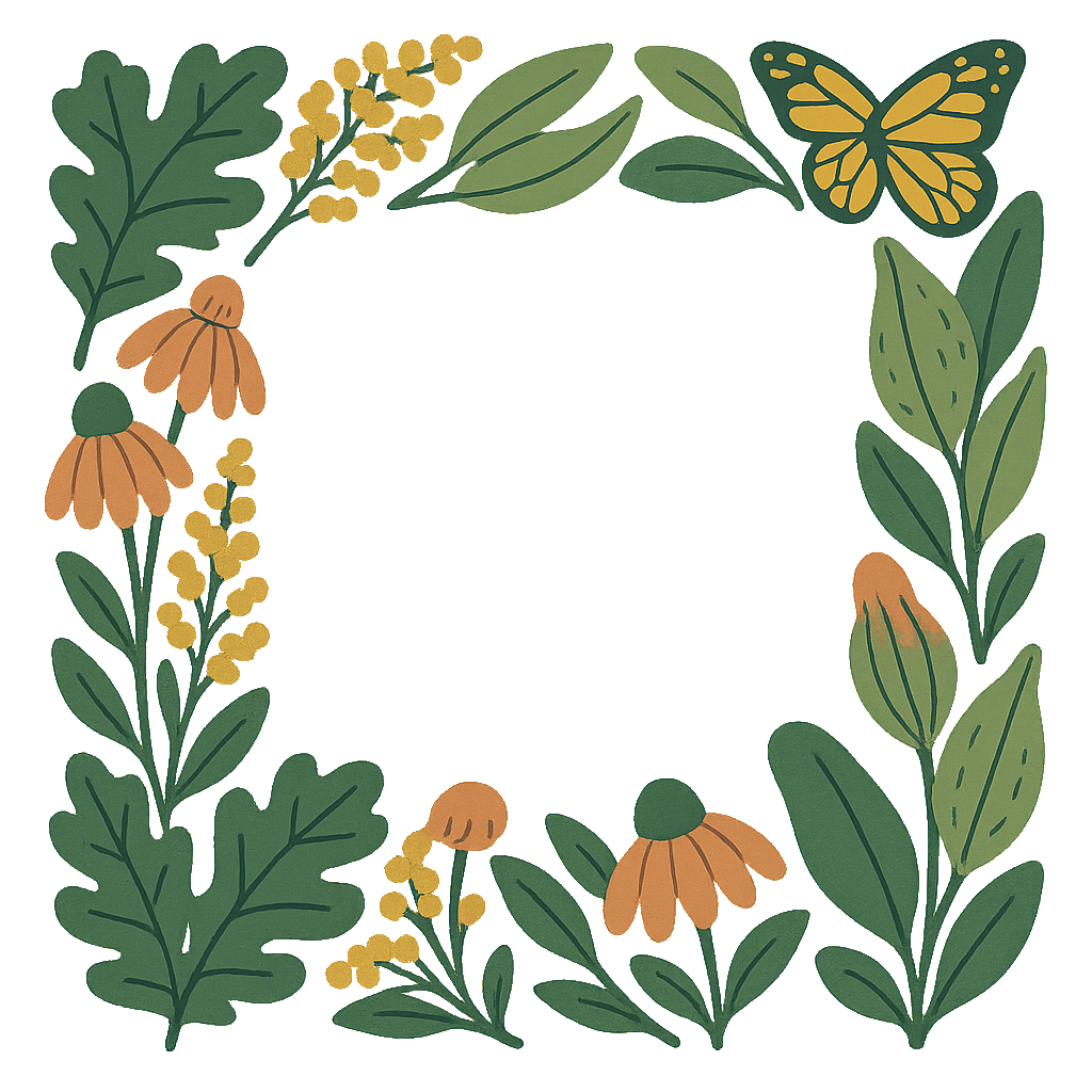 Illustrated native foliage